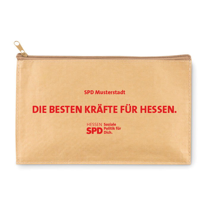 Mäppchen aus Kraftpapier mit OV-Logo