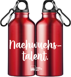 RCS-zertifizierte Trinkflasche aus recyceltem Aluminium mit Karabinerhaken